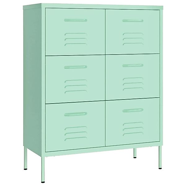 Schubladenschrank Minzgrün 80x35x101,5 Cm Stahl günstig online kaufen