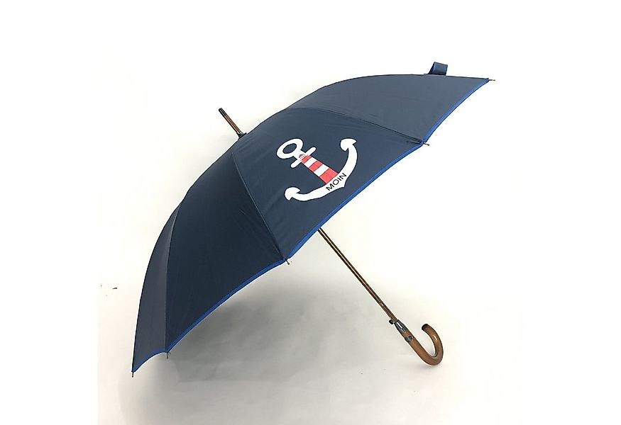 COFI 1453 Stockregenschirm Holzstockschirm 190T-Pongee Bespannung in Blau A günstig online kaufen