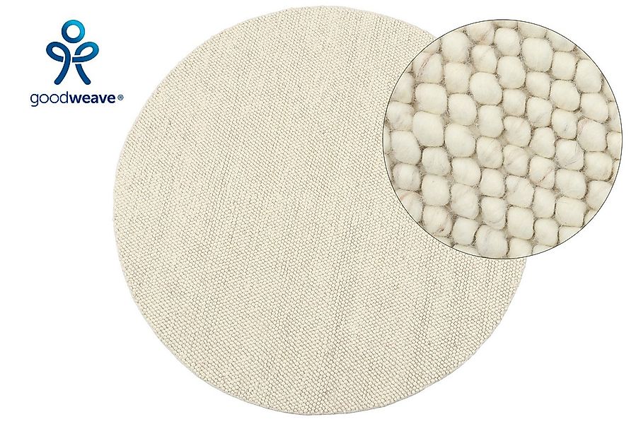 LeGer Home by Lena Gercke Teppich Ainhoa, handgewebt, Wolle, rund, Höhe: 12 günstig online kaufen