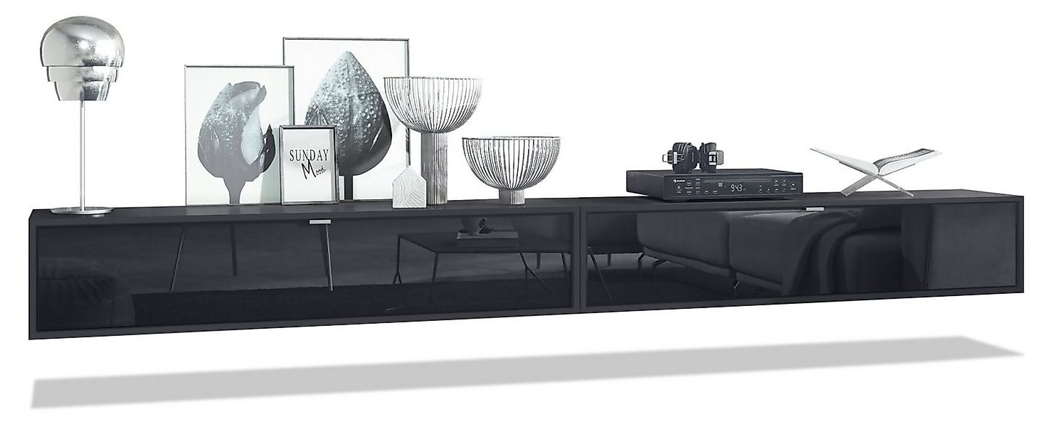 Vladon Lowboard Lana 1400 (2er-Set Tv-Kommode, mit Klappe dahinter 3 Fächer günstig online kaufen