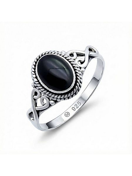 mantraroma Silberring BAGHIMI oval aus 925 Silber mit Onyx (Ring mit Schmuc günstig online kaufen