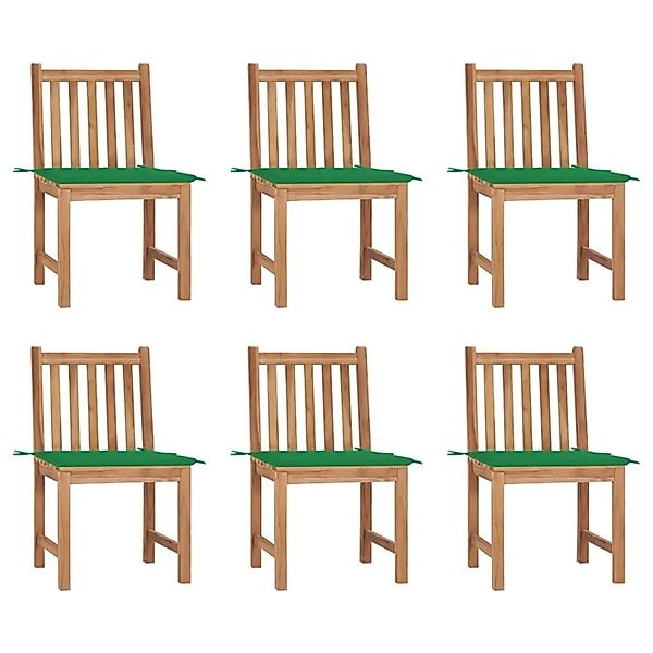 vidaXL Gartenstühle 6 Stk mit Kissen Massivholz Teak 3073120 günstig online kaufen
