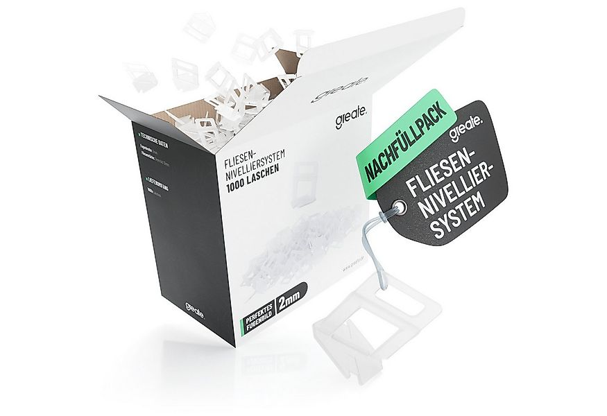 greate. Nivelliersystem 1000 Zuglaschen Fliesen Nivelliersystem 2mm - Flies günstig online kaufen