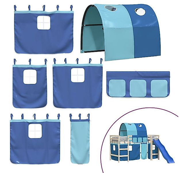 vidaXL Betthimmel Vorhänge für Hochbett mit Tunnel Blau Polyester günstig online kaufen