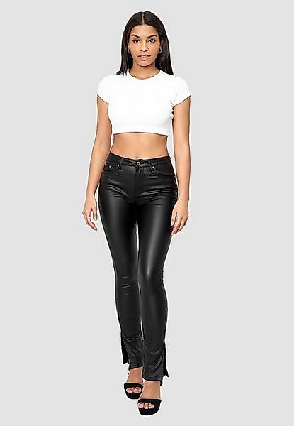 NEWPLAY Lederimitathose Lederoptik Hose Skinny Jeans Gefüttert High Waist ( günstig online kaufen