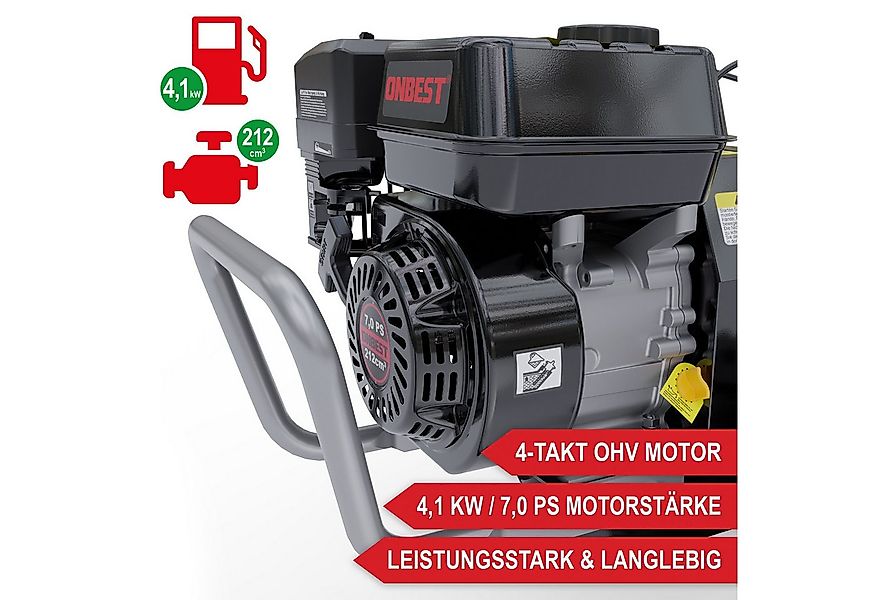 Onbest Benzinmotorhacke Gartenfräse T4150 4,1 kW / 7 PS, 53 cm Arbeitsbreit günstig online kaufen