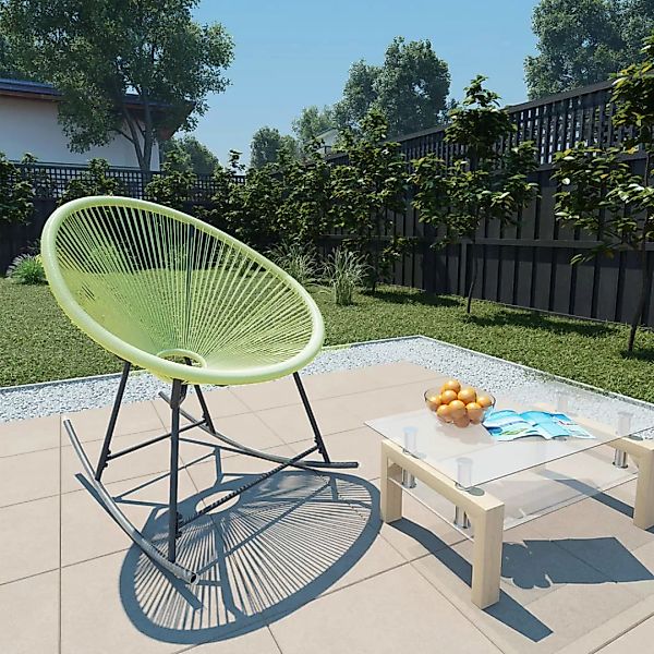 Garten-mondstuhl Mit Schaukelfunktion Poly Rattan Grün günstig online kaufen