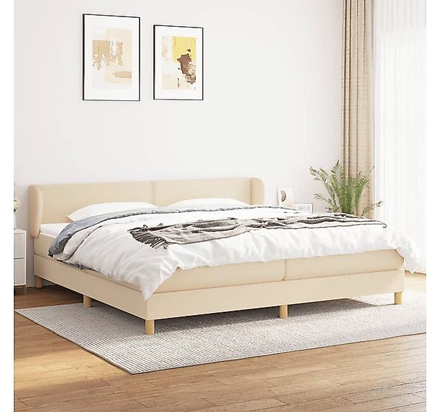 vidaXL Boxspringbett Boxspringbett mit Matratze Creme 200x200 cm Stoff Bett günstig online kaufen