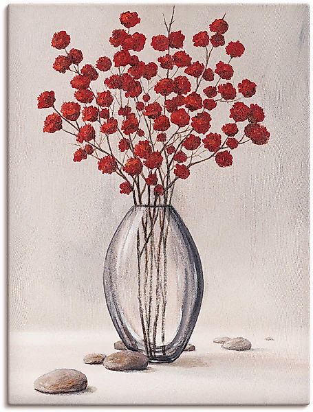 Artland Leinwandbild »Dekorative rote Herbstblumen« Blumenbilder 1 Stk. tlg günstig online kaufen