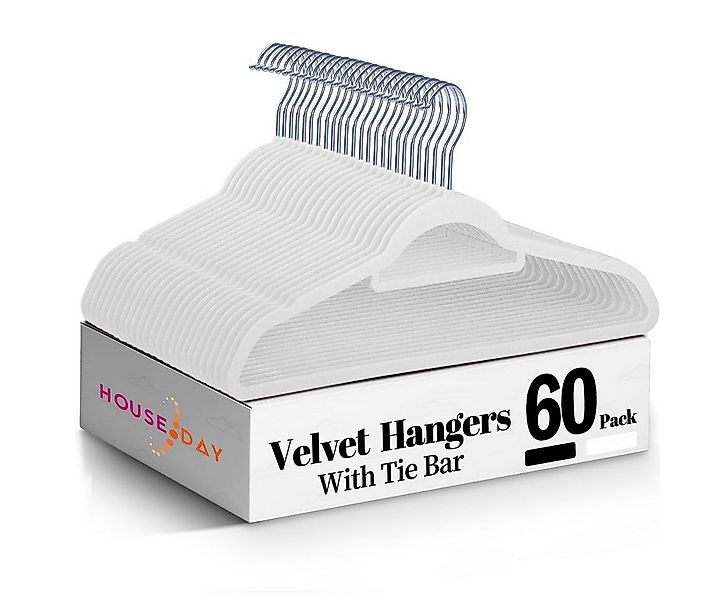 House Day Kleiderbügel mit Krawattenhalter, Samt, rutschfest, (Packung, 60- günstig online kaufen