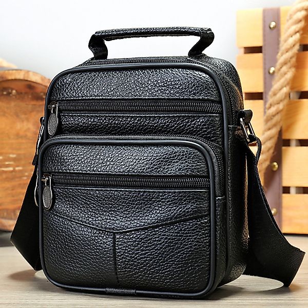 YUBRO-STUDIO Messenger Bag Herren Umhängetasche Leder günstig online kaufen