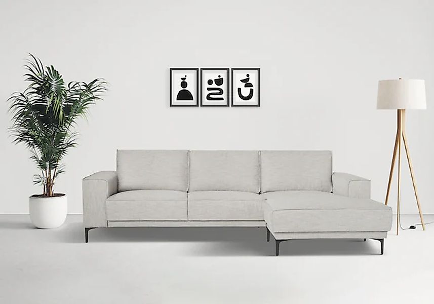 Places of Style Ecksofa »Polsterecke Oland, Struktur, Flachgewebe, Luxus-Mi günstig online kaufen