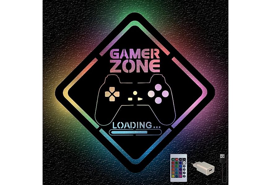 Namofactur LED Dekolicht RGB Farbwechsel Gamer Geschenk - Gamingzone Loadin günstig online kaufen