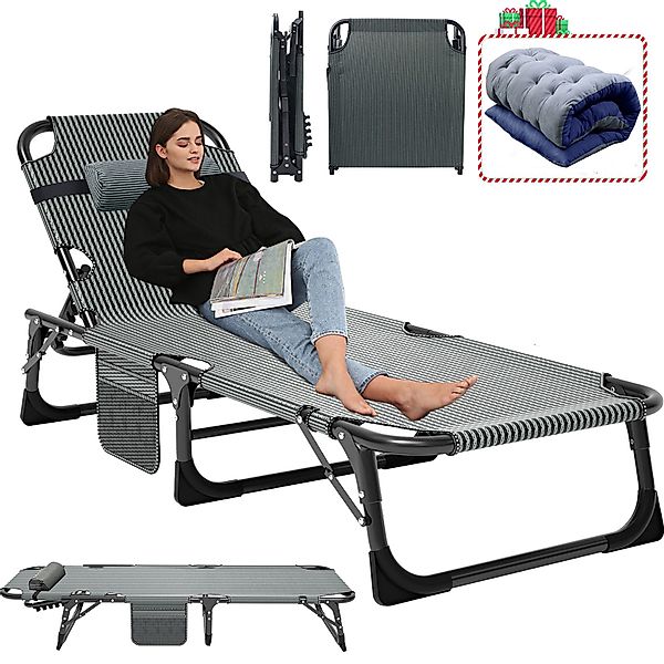 Meulbaty Klappbett Gästebett, Sonnenliege, Campingbett, 220KG günstig online kaufen