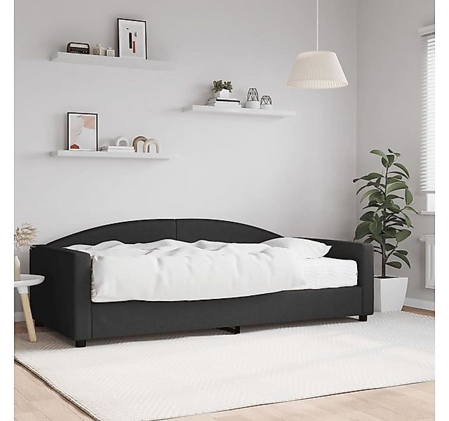 vidaXL Bett, Tagesbett mit Matratze Schwarz 100x200 cm Stoff günstig online kaufen