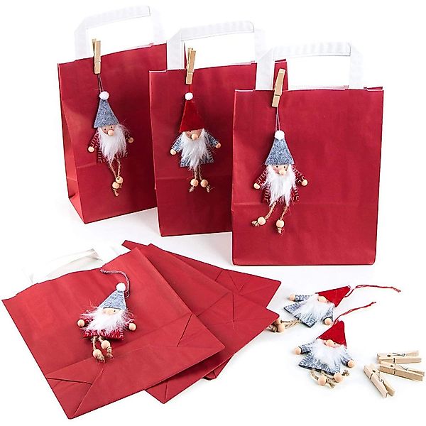 Logbuch-Verlag Dekofigur 6 rote Weihnachtstüten aus günstig online kaufen