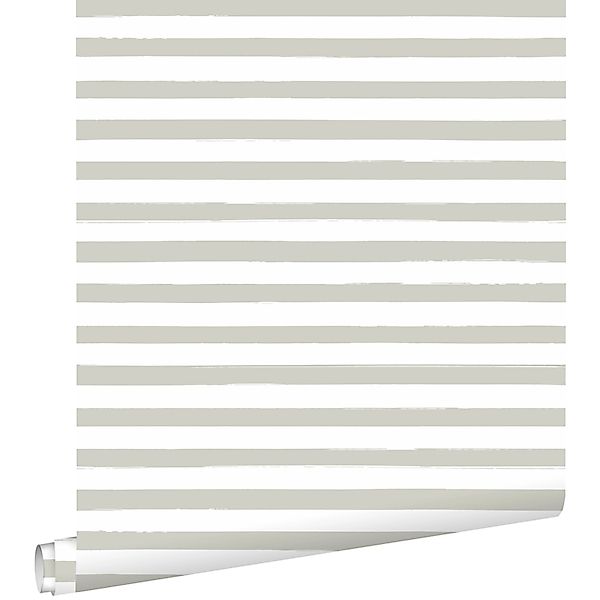 ESTAhome Tapete Gemalte Streifen Beigebraun und Weiß 0,53 x 10,05 m 138968 günstig online kaufen