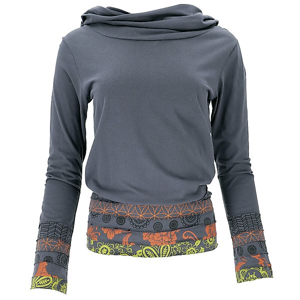 Guru-Shop Longsleeve Kapuzenshirt, Boho Patchwork Shirt günstig online kaufen