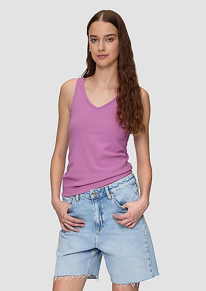 QS Shirttop Geripptes Top im Slim günstig online kaufen