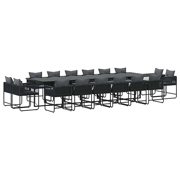 vidaXL Garten Essgruppe 17-Tlg Schwarz Stahl 3335887 günstig online kaufen