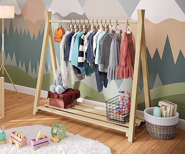 Bellabino Kleiderstange Ryck (Kindergarderobe inkl. Schuhablagefläche), günstig online kaufen