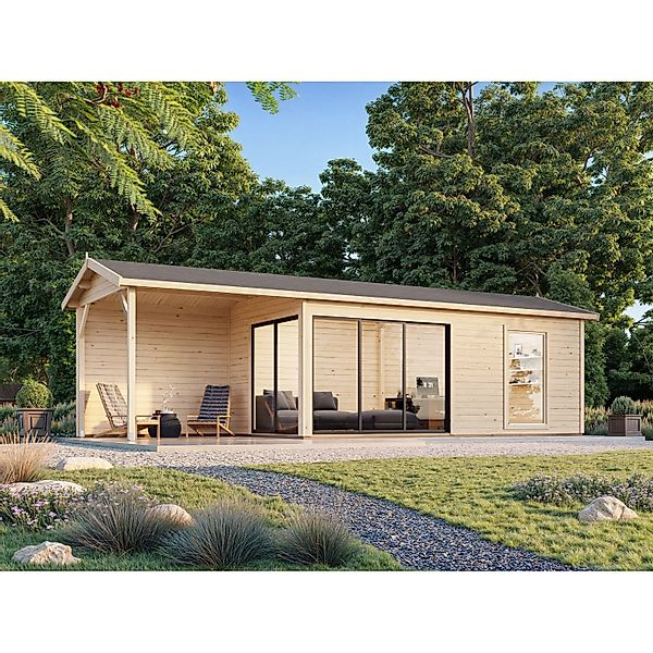 Palmako Gartenhaus Amanda Slide Plus 873 x 300 cm Hellbraun FSC® günstig online kaufen
