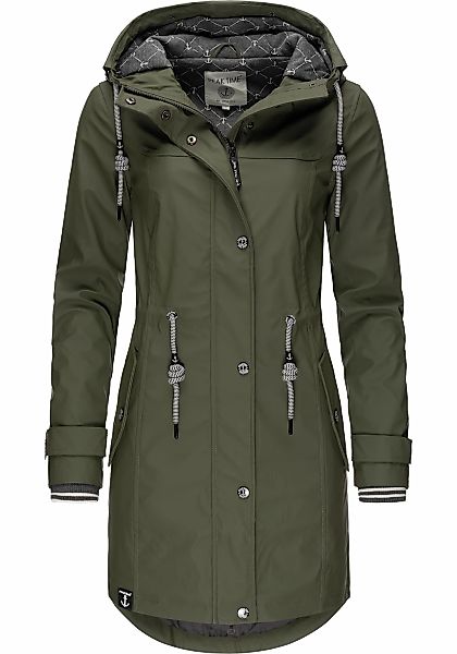 PEAK TIME Regenjacke "L60042" mit Kapuze stylisch taillierter Regenmantel f günstig online kaufen