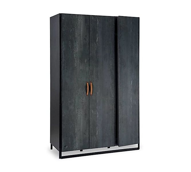 Möbel-Zeit Kleiderschrank DARK METAL 3-trg inklusive Belüftungsdosen und Lo günstig online kaufen