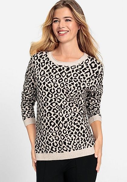 Olsen Rundhalspullover mit Animal-Print günstig online kaufen