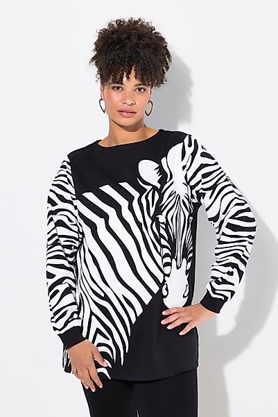 MIAMODA Sweatshirt Sweatshirt A-Linie Zebra-Muster weiter günstig online kaufen