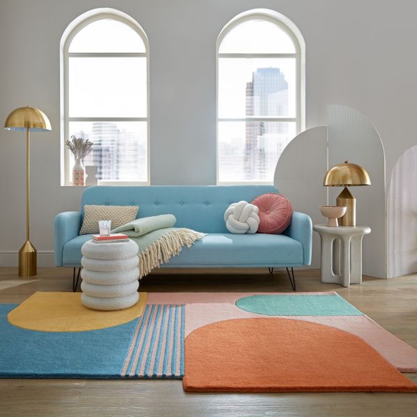 FLAIR RUGS Wollteppich "Lozenge mit abstraktem Retro-Design" rechteckig 10 günstig online kaufen
