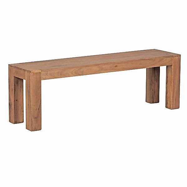 Esszimmer Sitzbank MUMBAI Massiv-Holz Akazie 140 x 45 x 35 cm Holz-Bank Nat günstig online kaufen