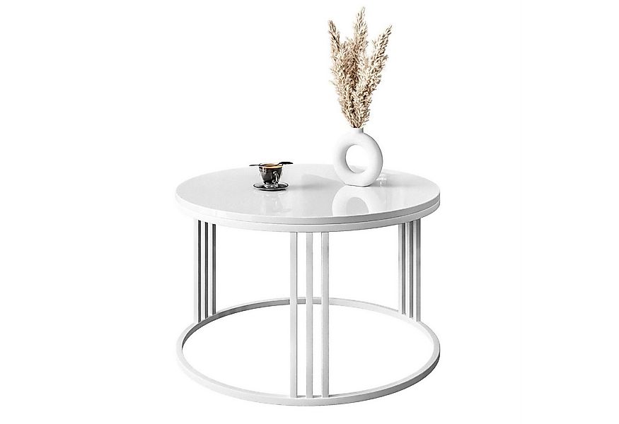 Lookway Couchtisch LORI mit Hochglanz Platte (1x Couchtisch), Durchmesser: günstig online kaufen