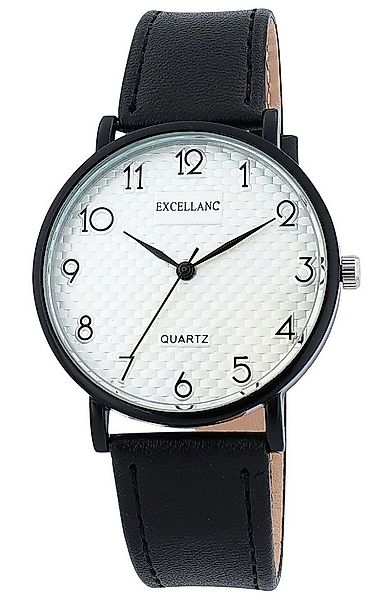 EXCELLANC Quarzuhr 1900304 mit Lederimitationsband, 3 ATM, Mineralglas günstig online kaufen