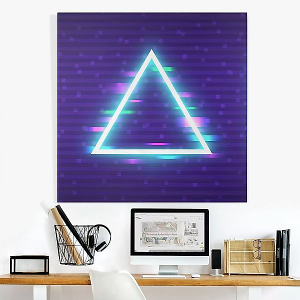 Leinwandbild Geometrisches Dreieck in Neonfarben günstig online kaufen