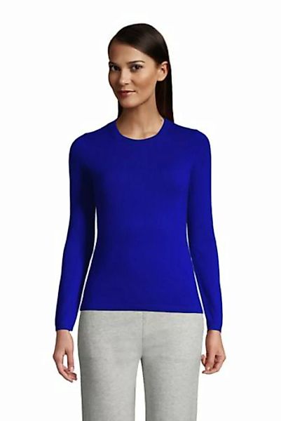 Kaschmir-Pullover mit rundem Ausschnitt, Damen, Größe: 48-50 Normal, Blau, günstig online kaufen
