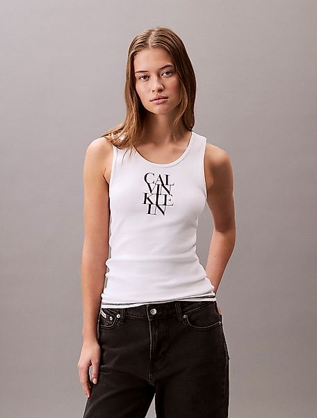 Calvin Klein Jeans Tanktop SL COTTON RIB SOLID TANK Mit tiefem Rundhalsauss günstig online kaufen