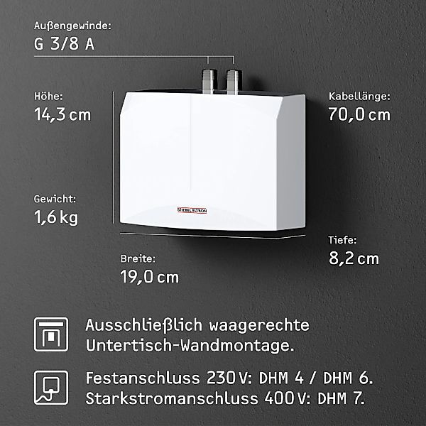 STIEBEL ELTRON Klein-Durchlauferhitzer "DHM 7 für Handwaschbecken, 6,5 kW, günstig online kaufen