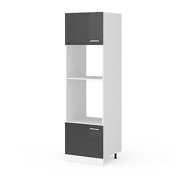 Vicco Mikrowellenumbauschrank R-Line, Anthrazit Hochglanz/Weiß, 60 günstig online kaufen