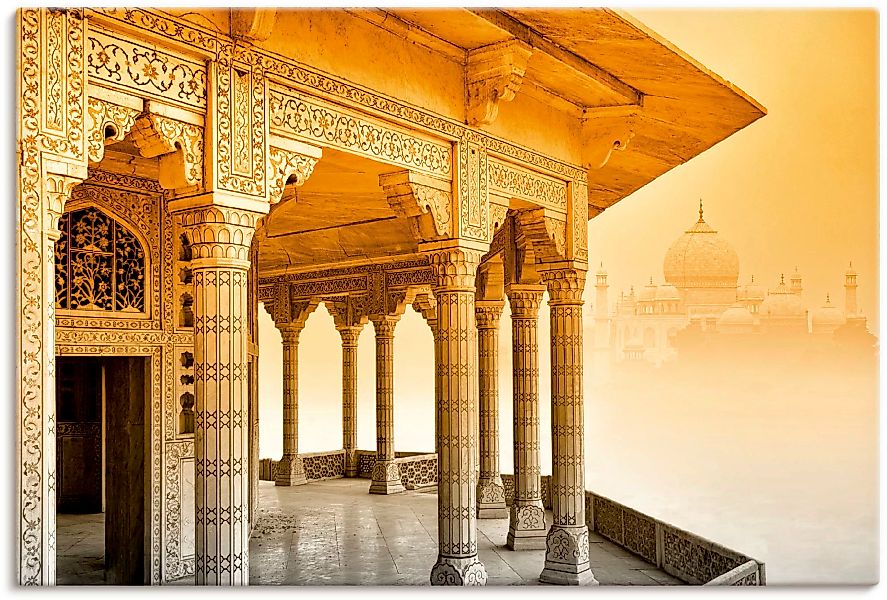 Artland Wandbild »Fort Agra mit Taj Mahal«, Gebäude, (1 St.), als Leinwandb günstig online kaufen
