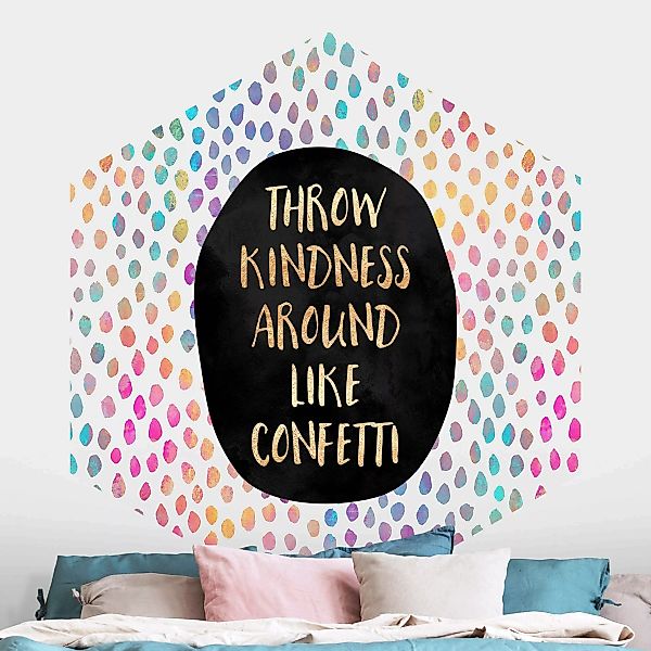 Hexagon Fototapete selbstklebend Throw Kindness Around Like Confetti günstig online kaufen