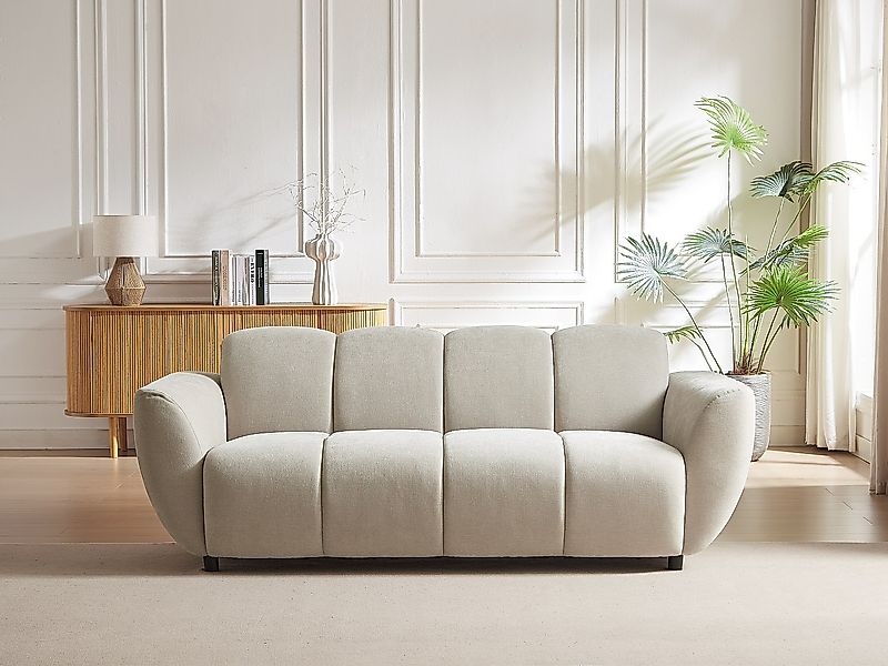 Sofa 3-Sitzer - Stoff - Beige - Stepp-Optik - JULORI günstig online kaufen