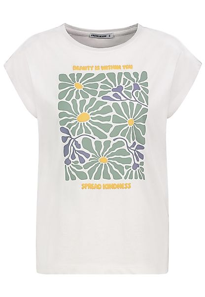 Fresh Made T-Shirt Blumenmuster mit motivierendem günstig online kaufen