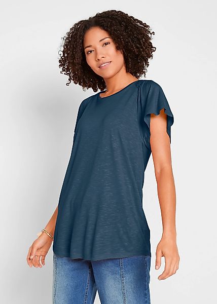 bonprix T-Shirt bequeme Passform, mit Flügelärmeln, für Frühling und Sommer günstig online kaufen
