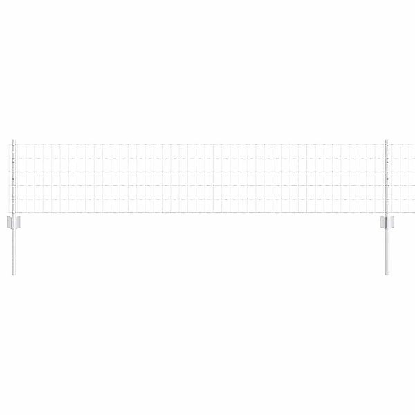 vidaXL Gartenzaun Zaun mit Pfosten Silber günstig online kaufen