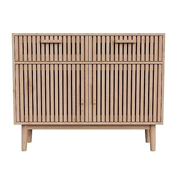 PXloue Sideboard mit Schubladen und Holzoptik 100x35x80cm Holzfarbe günstig online kaufen