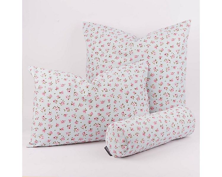SCHÖNER LEBEN. Dekokissen Kissenhülle Classic Little Rose hellblau div. Grö günstig online kaufen