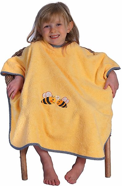 Wörner Badeponcho "Bienen" 1 tlg., Poncho, Baden, Strand, Kapuze, Biene, ma günstig online kaufen