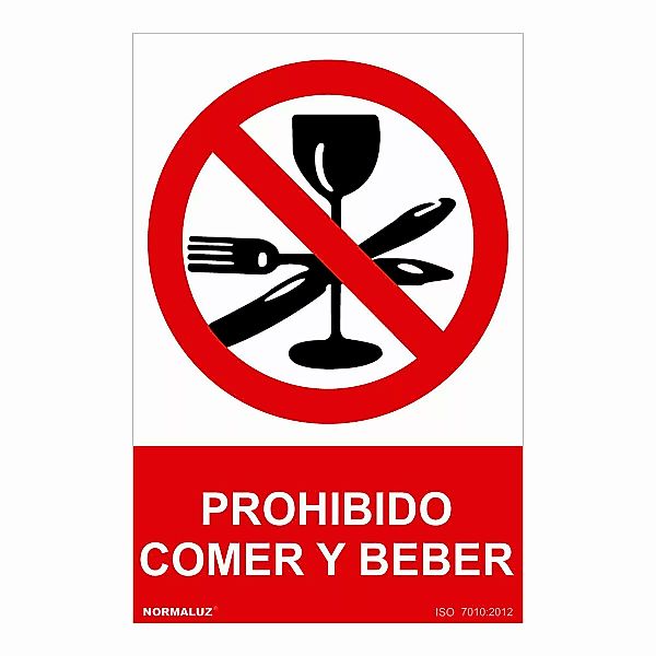 Schild Normaluz Prohibido Comer Y Beber Pvc (30 X 40 Cm) günstig online kaufen