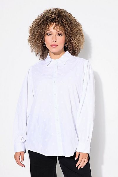 Ulla Popken Longbluse Bluse Herz-Stickerei A-Linie Hemdkragen Langarm günstig online kaufen